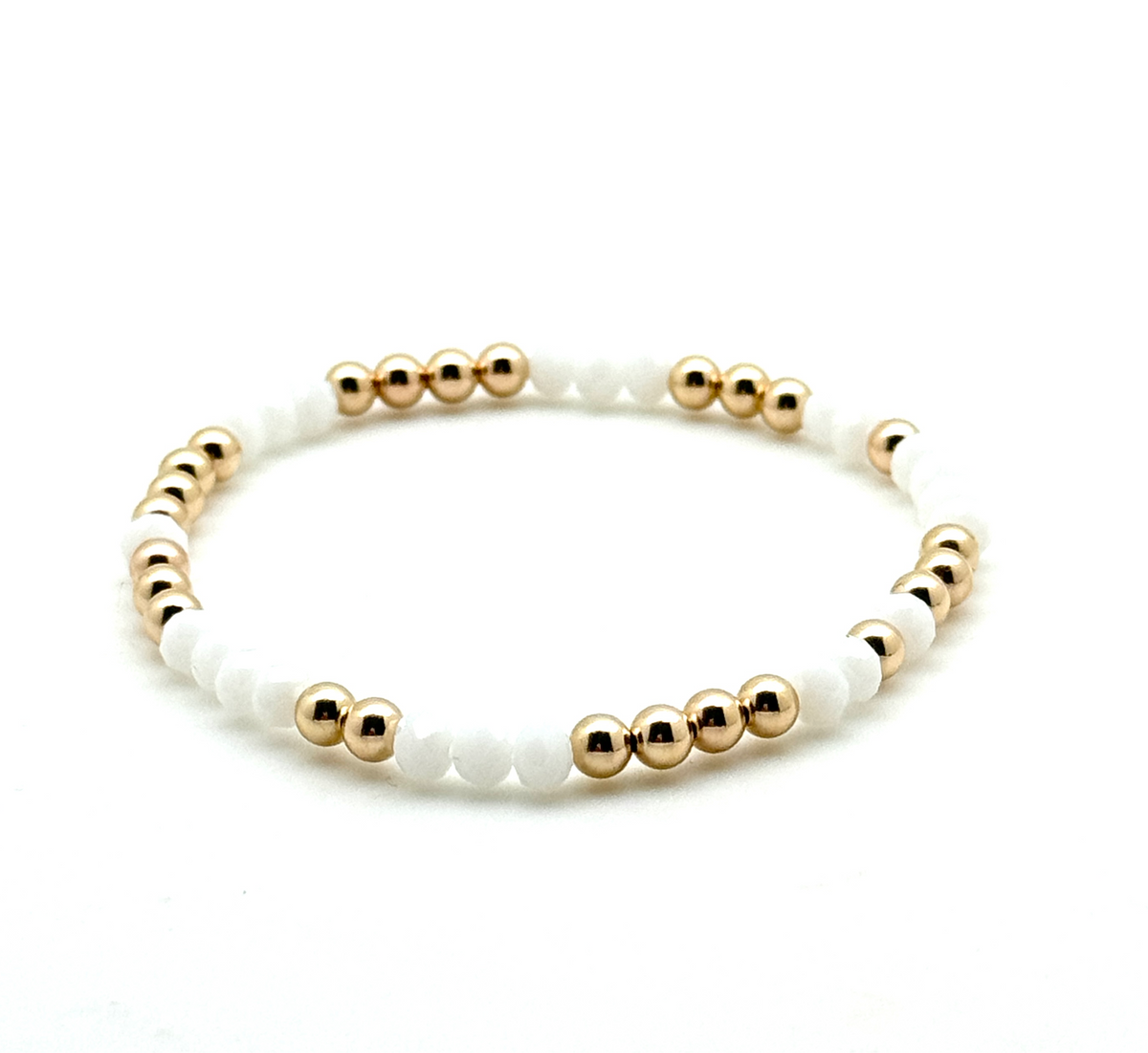 14K Gold Filled + White Crystals Bracelet