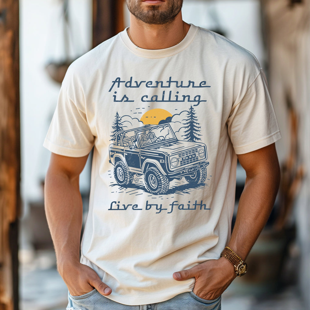 Bronco Adventure is Calling Live By Faith Tee