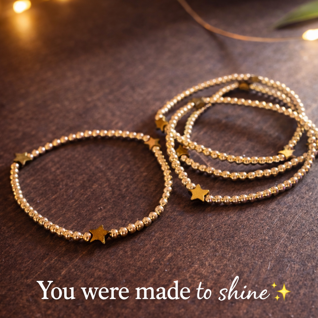 14K Gold Filled Star Eternity Bracelet 3mm