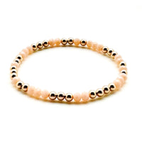 14K Gold Filled + Nude Pink Crystal Bracelet