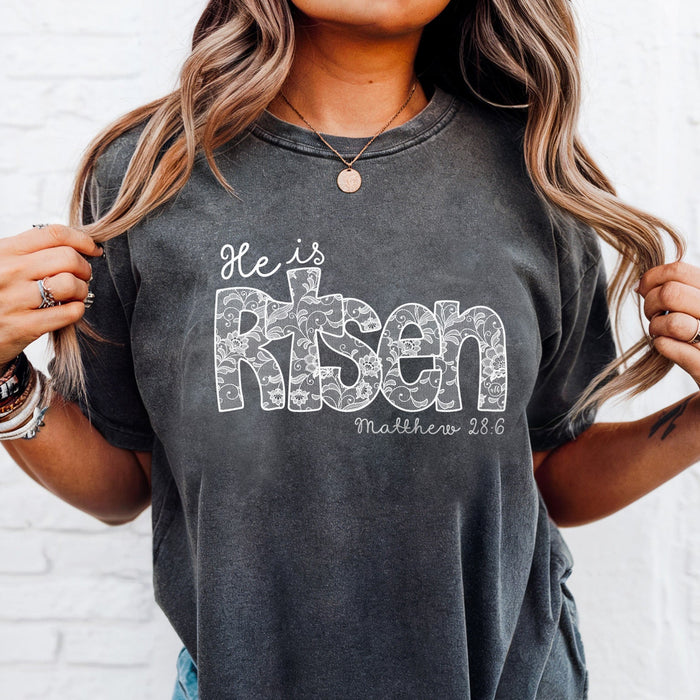 He Is Risen Easter Christian Tee