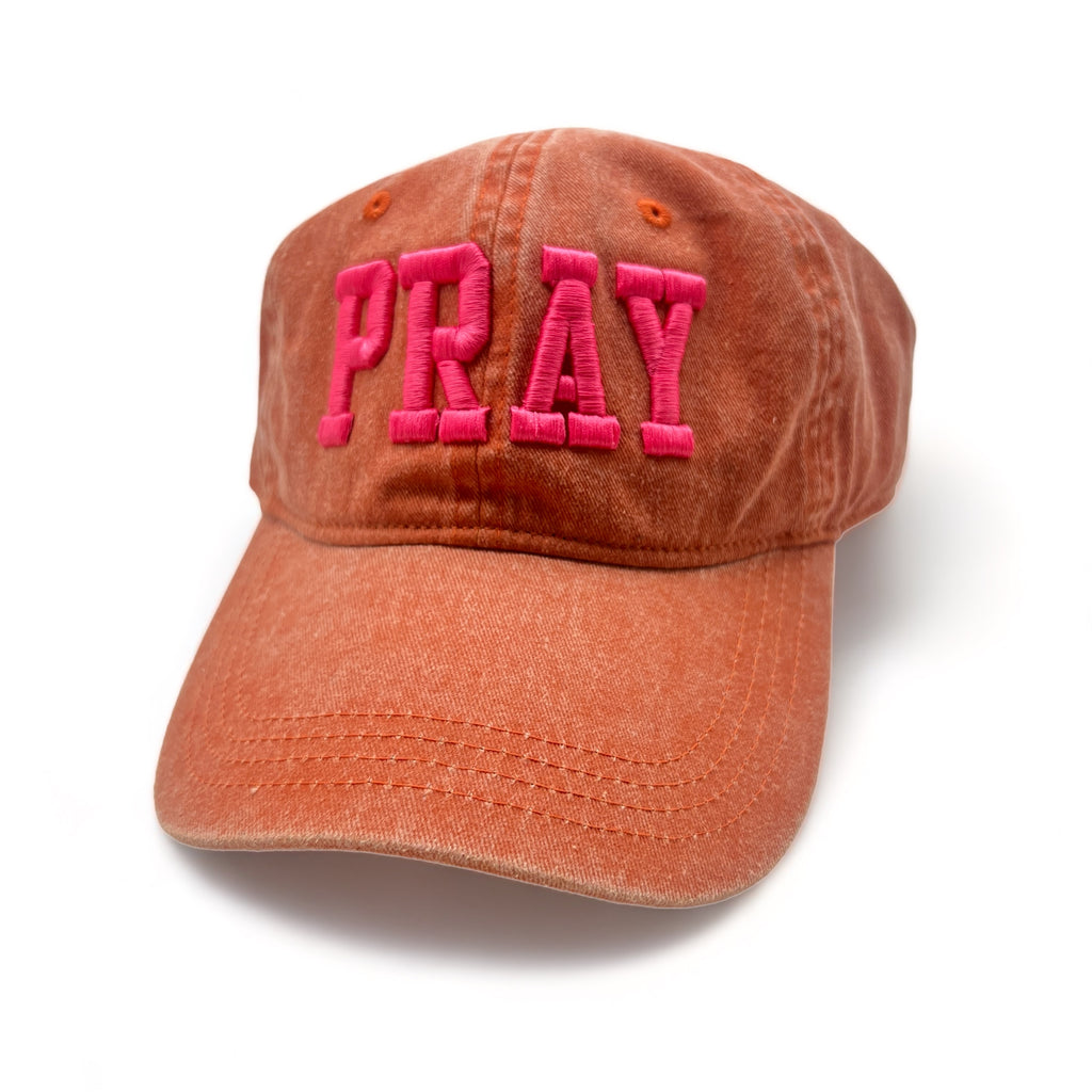 PRAY Baseball Hat - Orange (pack of 4)