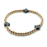 14K Gold Filled Cross Eternity Bracelet 4mm