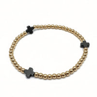 14K Gold Filled Cross Eternity Bracelet 3mm
