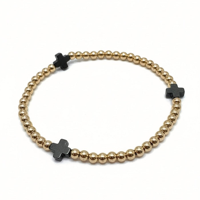 14K Gold Filled Cross Eternity Bracelet 3mm