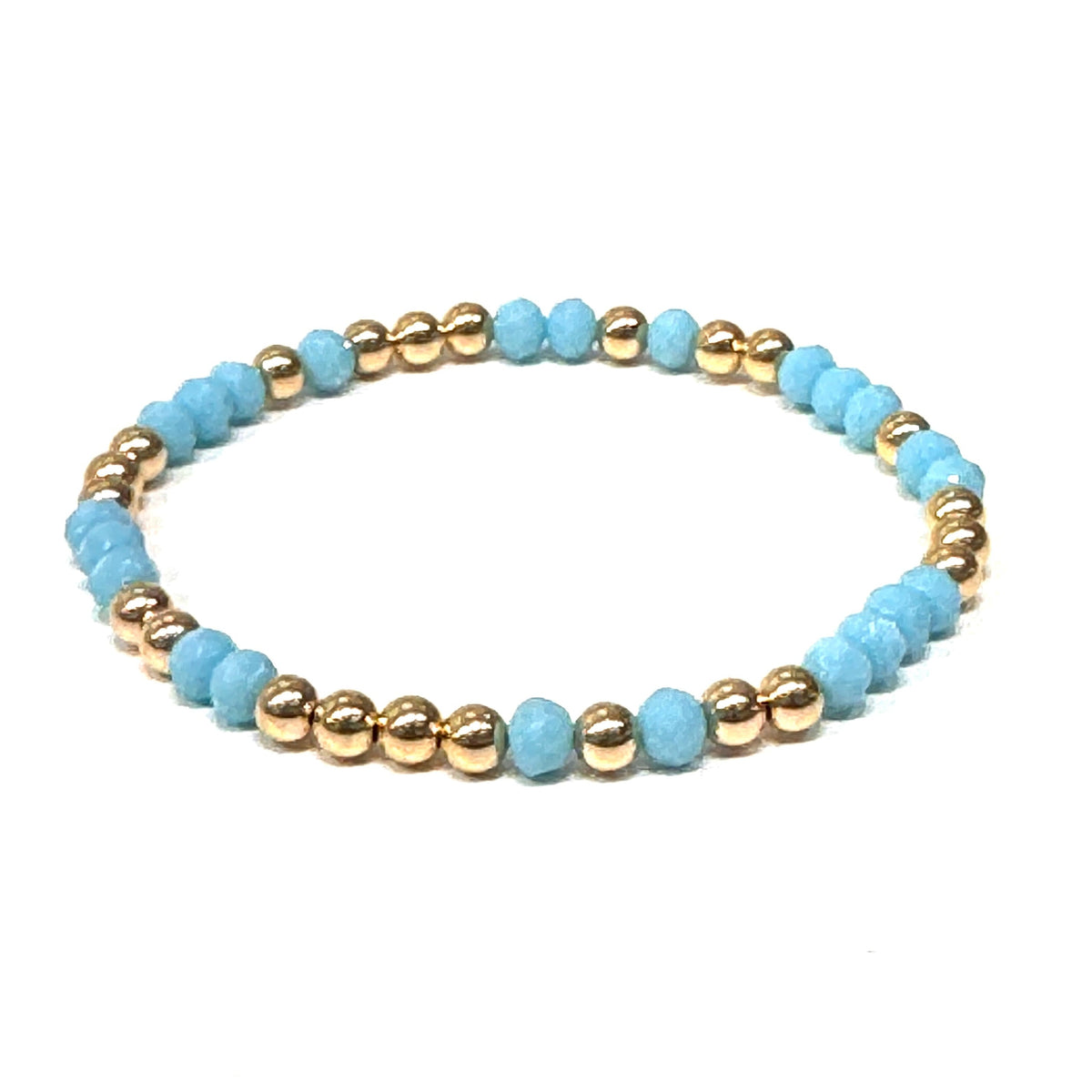 14K Gold Filled + Turquoise Crystals Bracelet