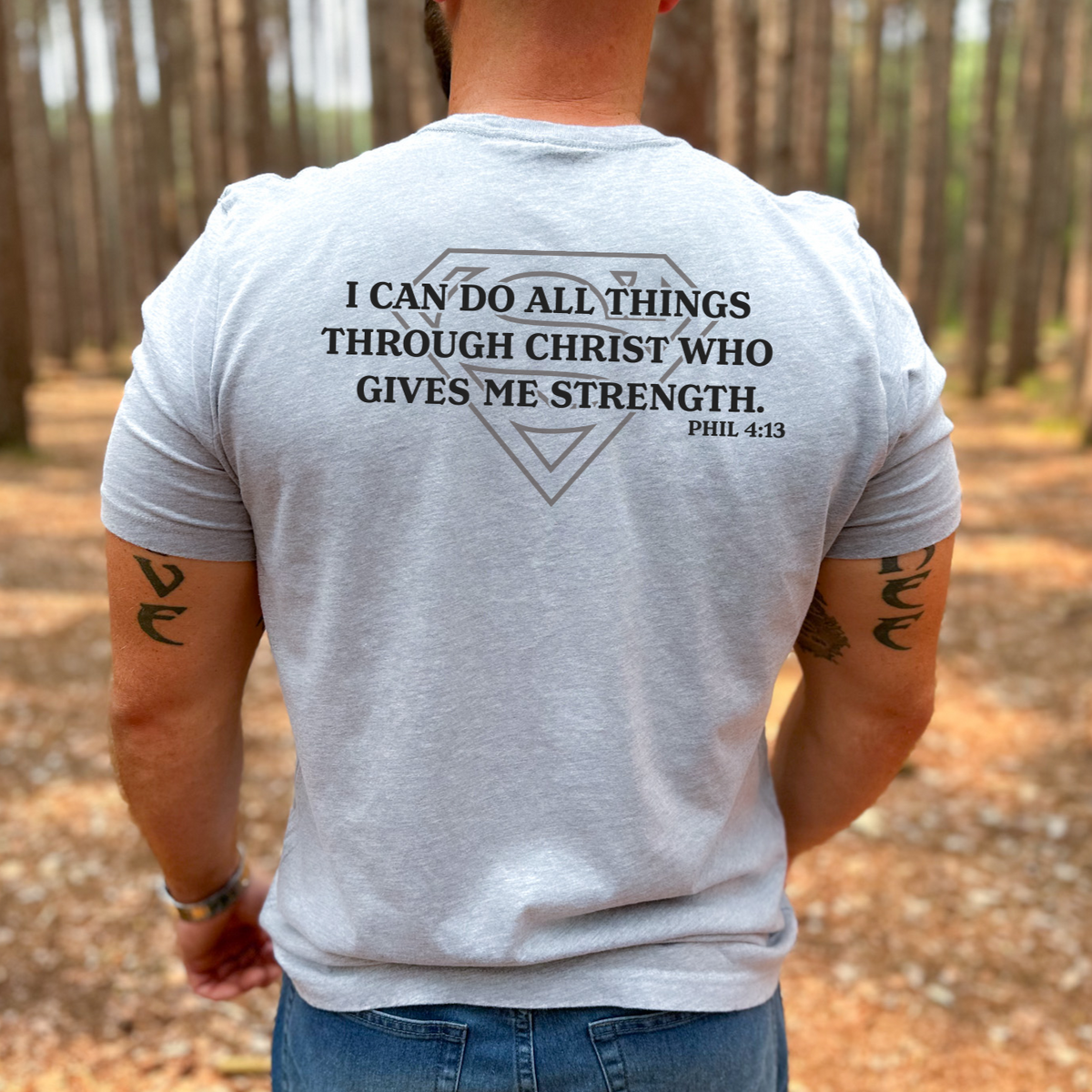 I Can Do All Things Through Christ Superman Short Sleeve Graphic Tee