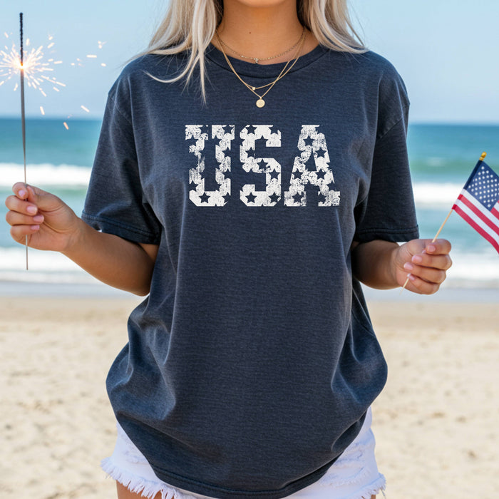 USA Stars July 4th Graphic Tee