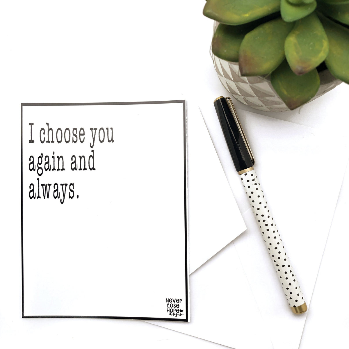 I choose you again and always Notecard