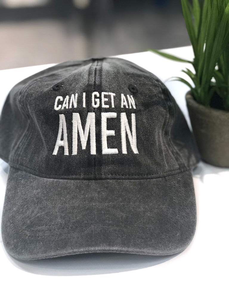 Can I Get an Amen Baseball Hat - Mineral Wash Gray (pack of 4)