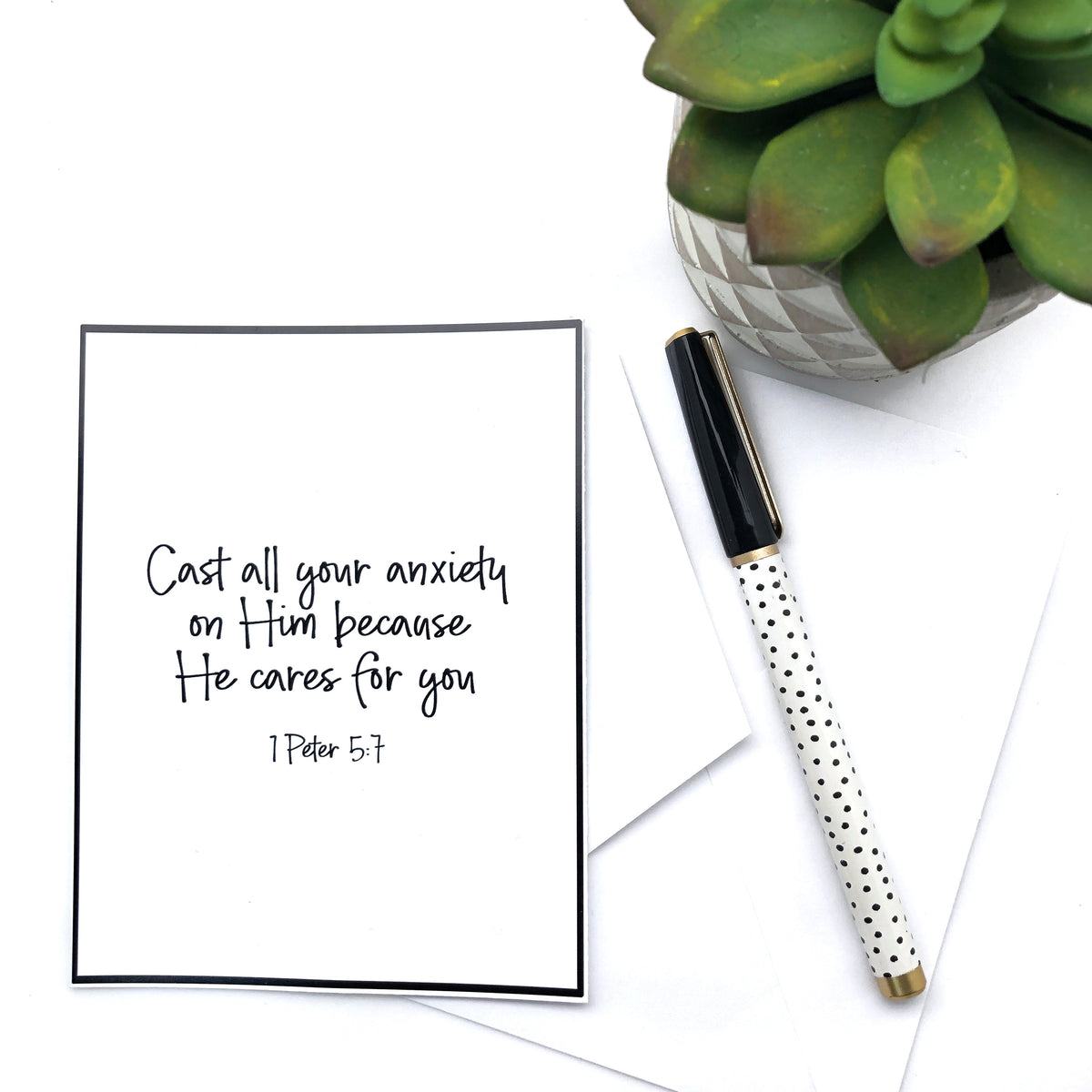 Cast all your anxiety on Him Notecard