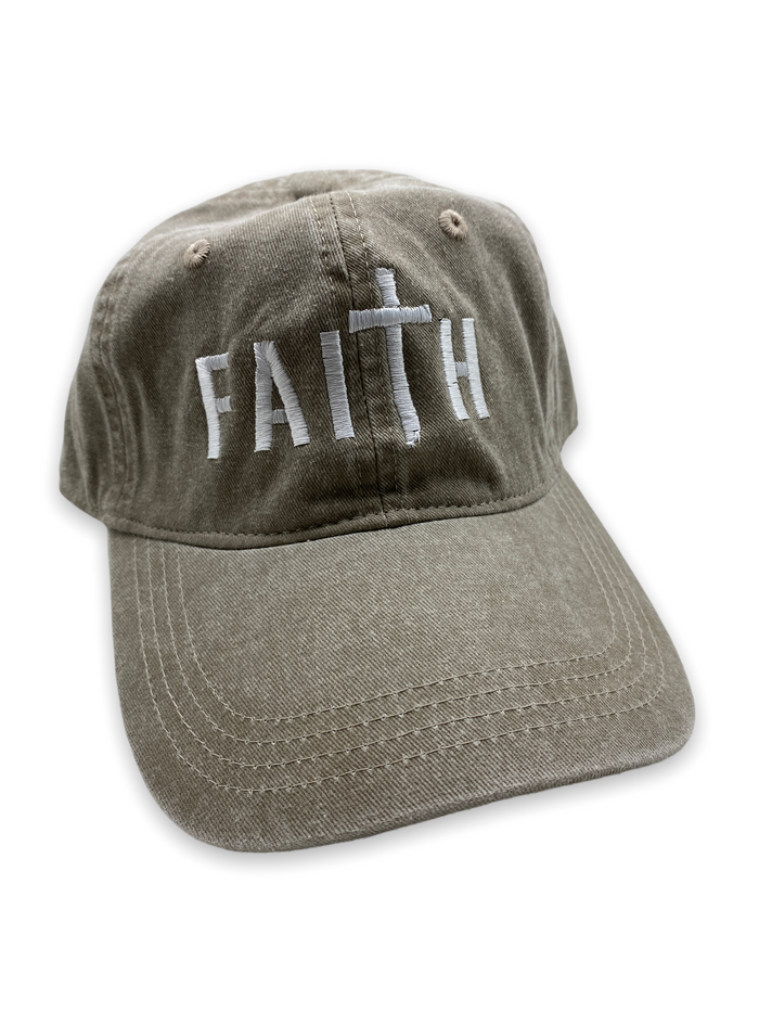 Faith Baseball Hat - Khaki (Pack of 4)
