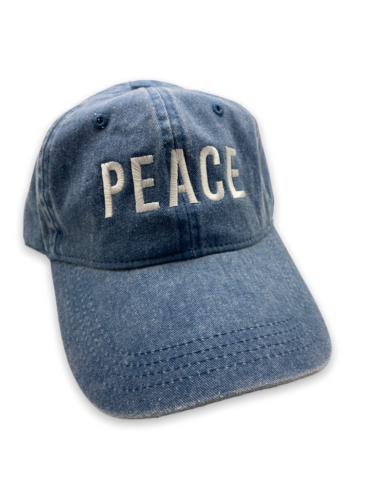 Peace Baseball Hat - Denim (Pack of 4)