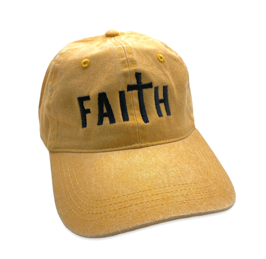 Faith Baseball Hat - Mustard (Pack of 4)